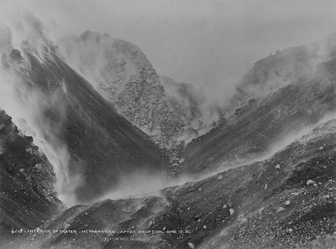 Burton Bros: Interior of the crater of Mount Tarawera after the eruption