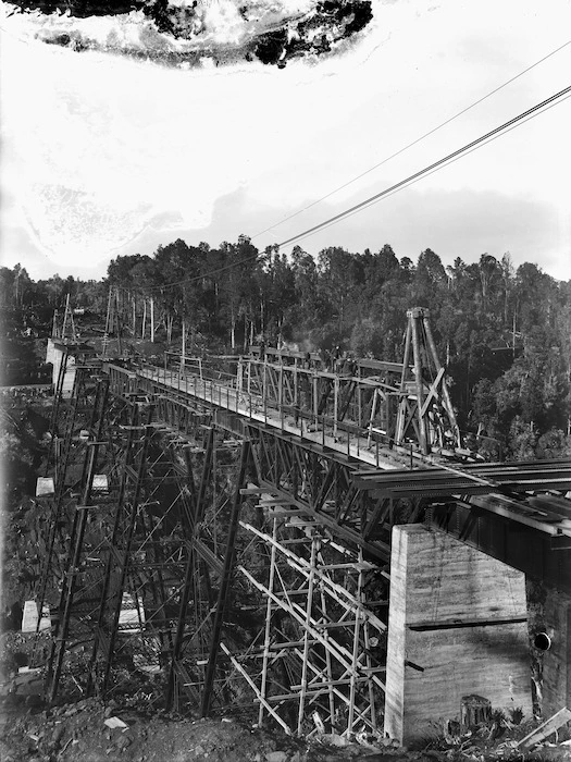Railway viaduct at Makatote under construction