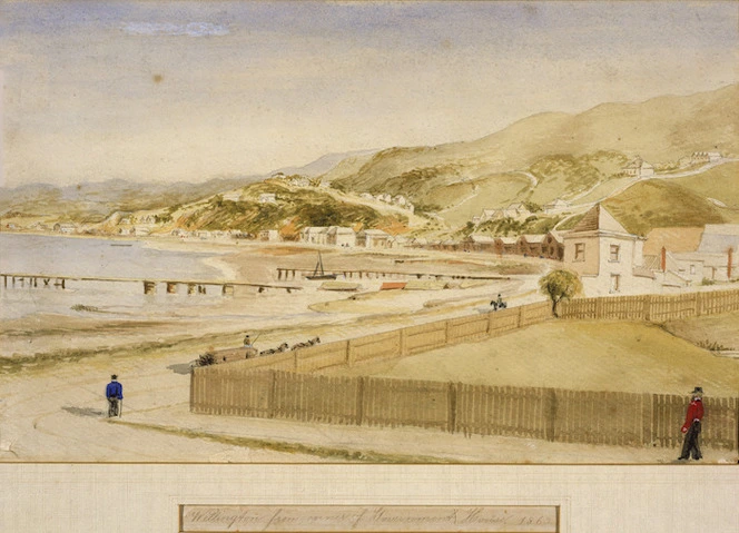 Holmes, William Howard, 1825-1885 :Wellington from corner of Government House, 1863.