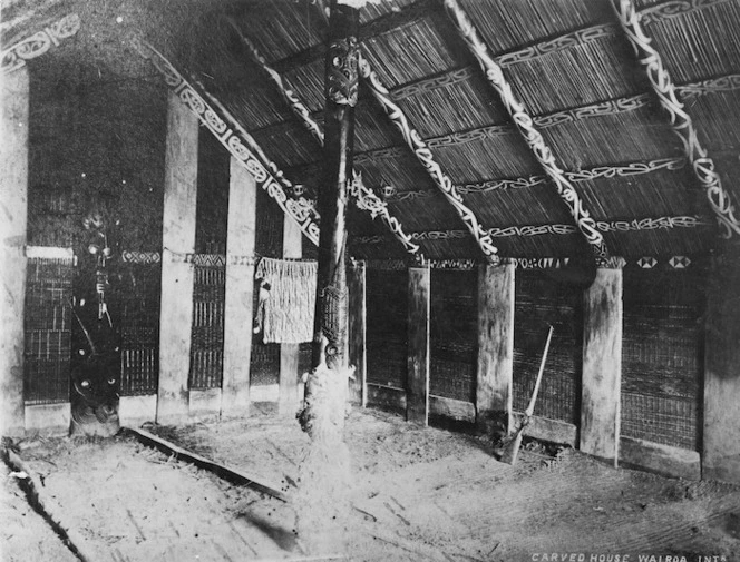 Interior of an unidentified meeting house in Wairoa