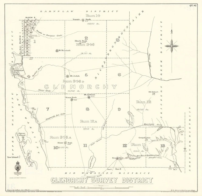 Glenorchy Survey District [electronic resource] / drawn by S.A. Park, Oct. 1920.