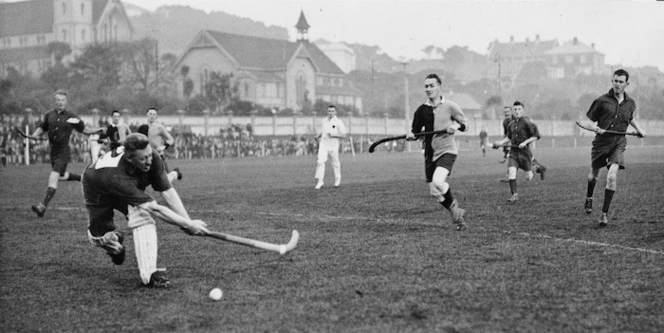 Australian hockey team versus New Zealand, at the Basin Reserve, Wellington - Photograph taken by Charles P S Boyer