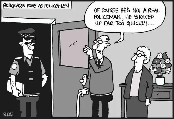 Ekers, Paul 1961-:"Of course he's not a real policeman, he showed up far too quickly..." 19 June 2013