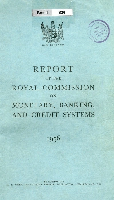 Report of the Royal Commission on Monetary, Banking, and Credit Systems.