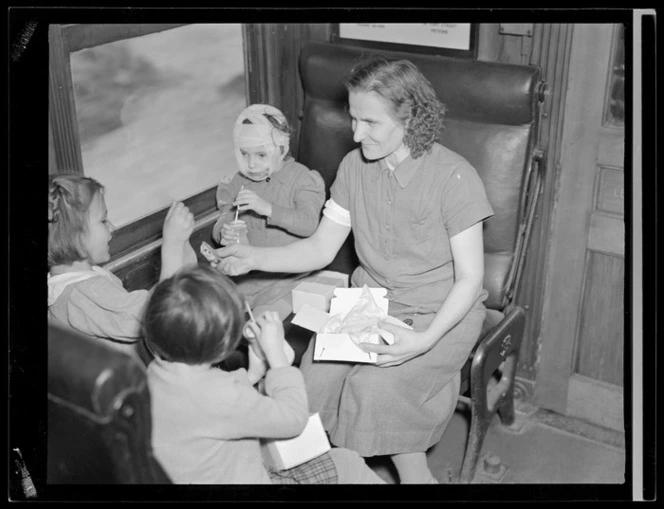 Polish refugees on train to Pahiatua