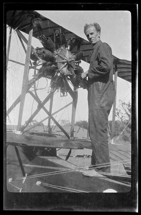 George Bolt working on an aircraft engine