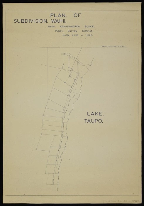 [Creator unknown] :Plan of subdivision Waihi [copy of ms map]. Waihi, Kahakaharoa Block, Puketi Survey District [n.d.]