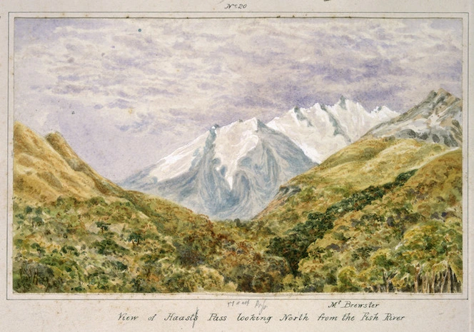Haast, Johann Franz Julius von, 1822-1887: View of Haast's Pass looking North from the Fish River