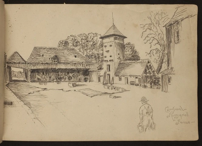 O'Grady, James, 1882?-1956 :Courtyard, Rossignoll Ferme [1918 or 1919]