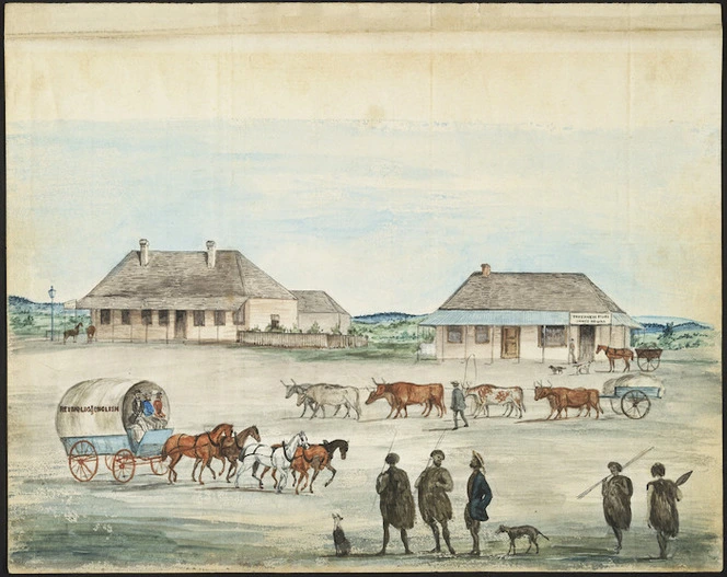 Artist unknown :Inverness Store, New Zealand. [ca 1860].