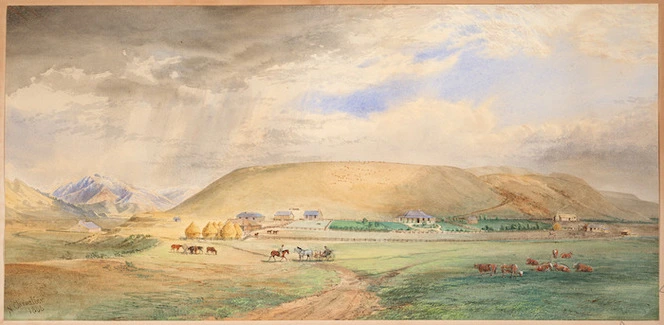 Chevalier, Nicholas, 1828-1902 :Leslie Hills Station, Canterbury. 1866