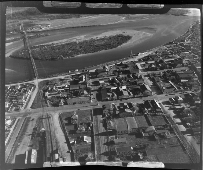 Hokitika, West Coast Region, showing housing and Hokitika River