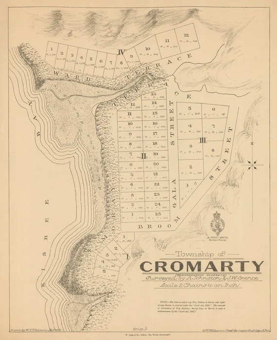 Township of Cromarty (Preservation District) [electronic resource] / surveyed by A Johnston and A.W. Spence ; drawn by W.T. Nelson Feby. 1893.