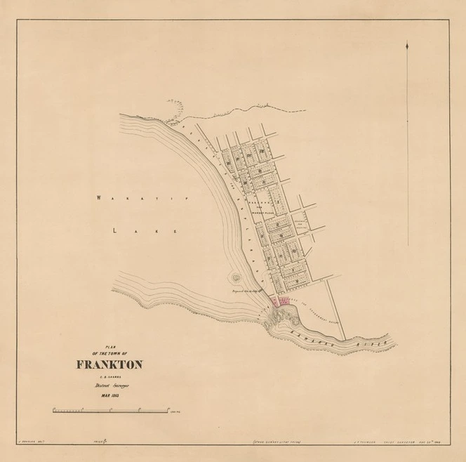 Plan of the town of Frankton / C.B. Shanks, district surveyor, Mar. 1863 ; J. Douglas delt.