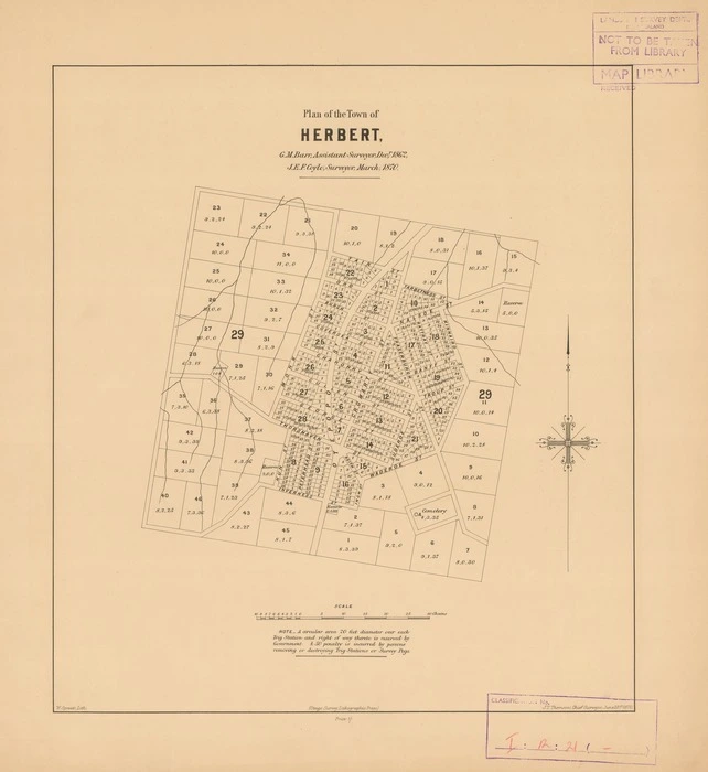 Plan of the town of Herbert [electronic resource] / G.M. Barr, assistant surveyor, Decr. 1862, J.E.F. Coyle, March, 1870.