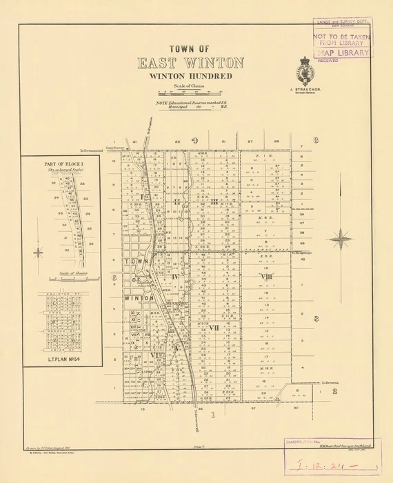 Town of East Winton, Winton Hundred [electronic resource] / drawn by J.C. Potter ; H.M. Skeet, chief surveyor, Southland.