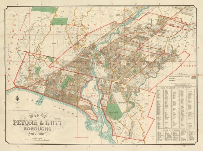 Map of Petone & Hutt boroughs and vicinity [electronic resource].