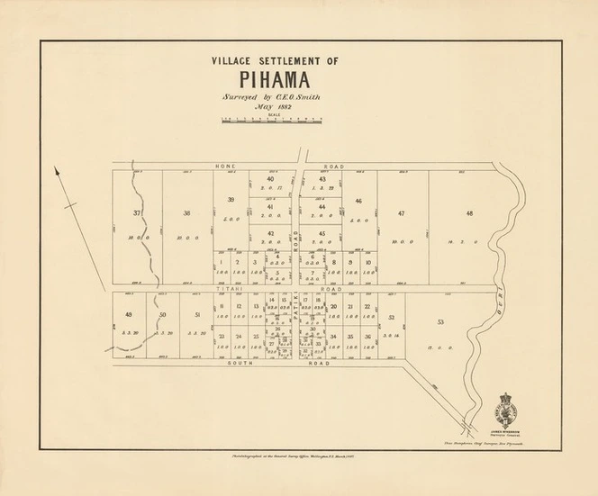 Village settlement of Pihama [electronic resource] / surveyed by C.E.O. Smith.