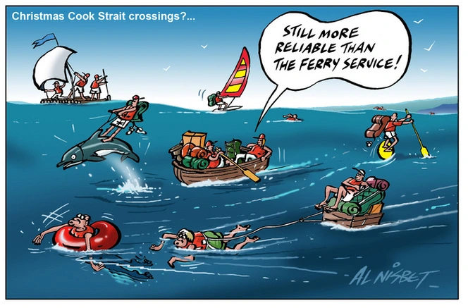 Nisbet, Alastair, 1958- :Christmas Cook Strait crossings?... 17 November 2013