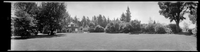 `Fernside', a large two-storied house set in trees, near Featherston