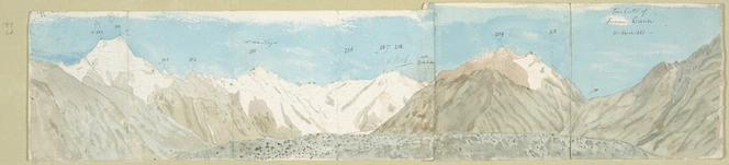 Haast, Johann Franz Julius von, 1822-1887: From centre of Tasman Glacier 31 March 1862.