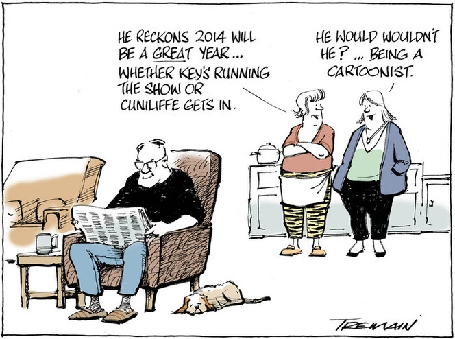 Tremain, Garrick, 1941- :Cartoonist. 11 January 2014