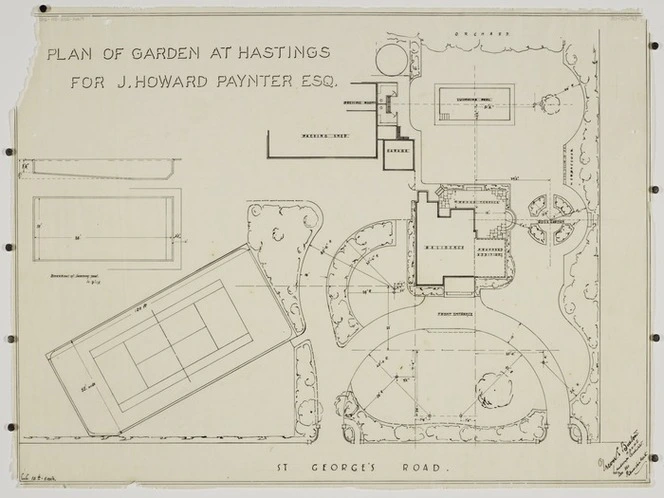 Buxton, Trevor Sidney, 1901-1948 :Plan of garden at Hastings for J Howard Paynter Esq. [1932-1948]