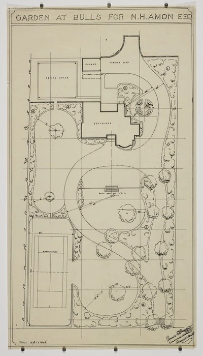 Buxton, Trevor Sidney, 1901-1948 :Proposed alterations to garden at 'Totaranui', Onga for H J Talbot Esq. [1932-1948]