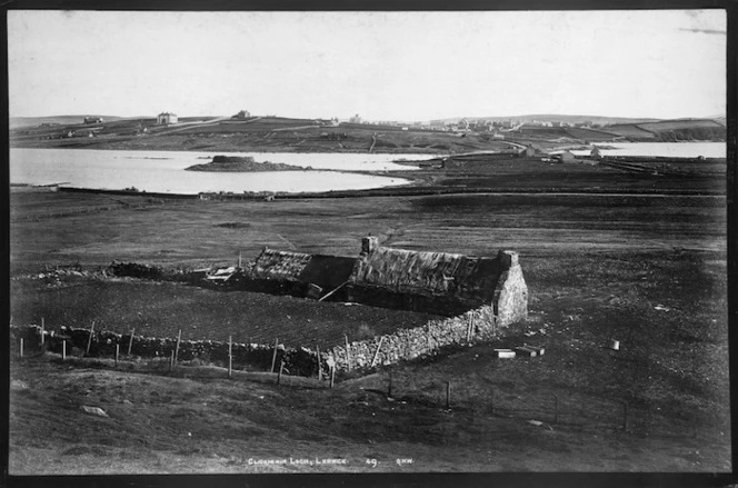 Clickhemin Loch and the broch of Clickhemin, Lerwick, Mainland, Shetland