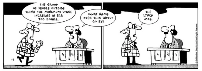 Fletcher, David, 1952- :"The group of people outside think the minimum wage increase is far too small." The Politician. 26 February 2014