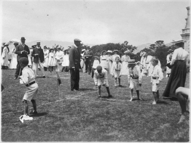 Sports day at Gladys Sommerville's school, Thorndon, Wellington