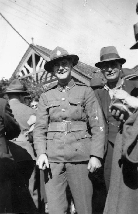 Sydney Burns and his uncle Jim Burns, Temuka Railway Station