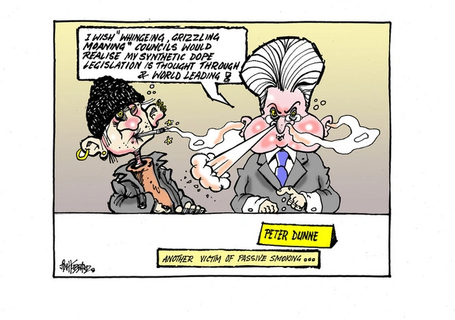 Hubbard, James, 1949- :Another victim of passive smoking...Peter Dunne. 31 March 2014