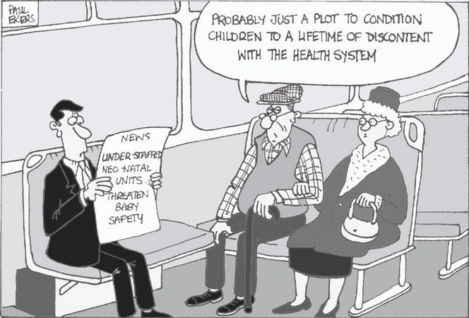 Ekers, Paul, 1961-:"Probably just a plot to condition children to a lifetime of discontent with the health system". 26 January 2006