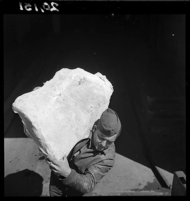 Handling beef for United States forces in New Zealand during World War 2