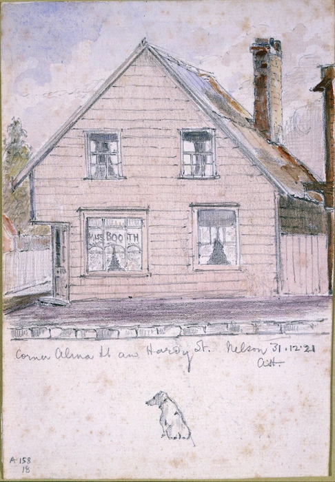 Haylock, Arthur Lagden 1860-1948 :Corner Alma St and Hardy St., Nelson 31 12 21