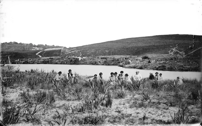 Maori encampment at Helensville, Kaipara Harbour