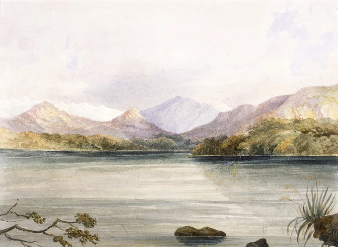 [Fox, William], 1812-1893. Attributed works: Lake Rotoiti, West Branch. [1860s?]
