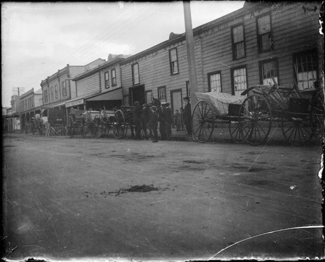 Carts outside G Faulknor's Napier Coach Factory