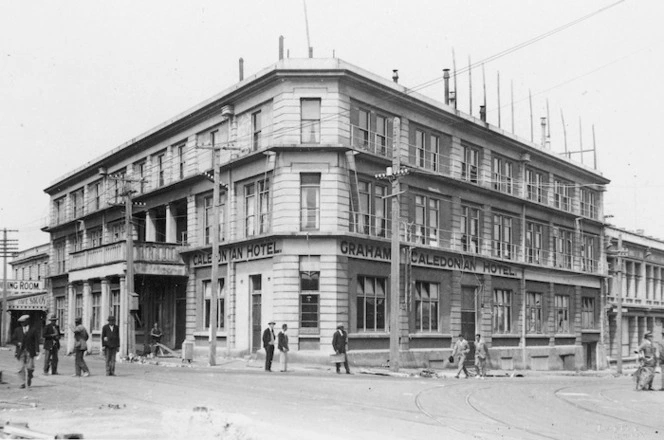 Caledonian Hotel, Napier, after the earthquake of 1931