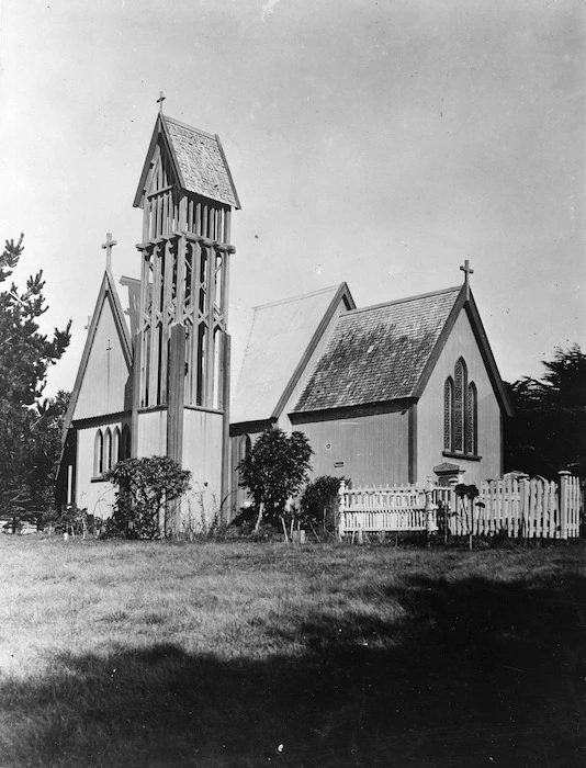 Creator unknown :Photograph of St Mary's Anglican church, Karori, Wellington