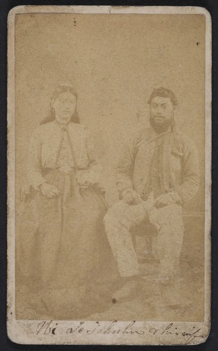 Webster, Hartley (Auckland) fl 1852-1900 :Portrait of Ni Te Tahuhu and his wife