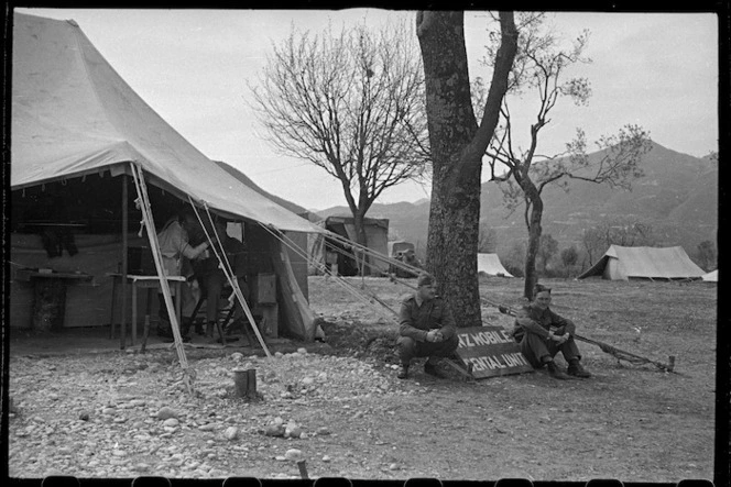 Headquarters of the New Zealand Mobile Dental Unit, Volturno Valley, Italy