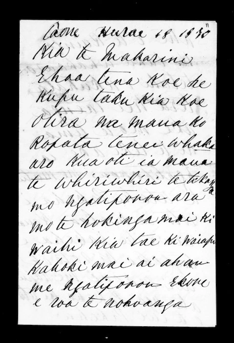 Letter from Kapene Tuhaka to McLean