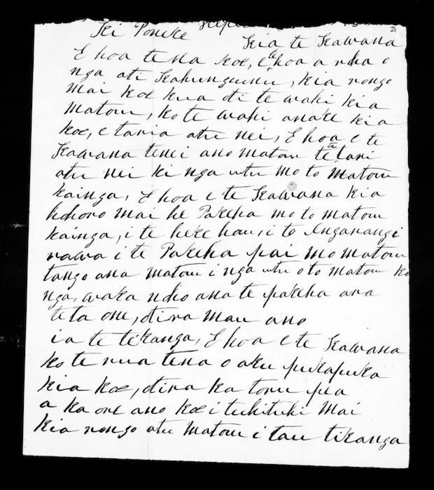 Undated letter from Paora Torotoro to Governor