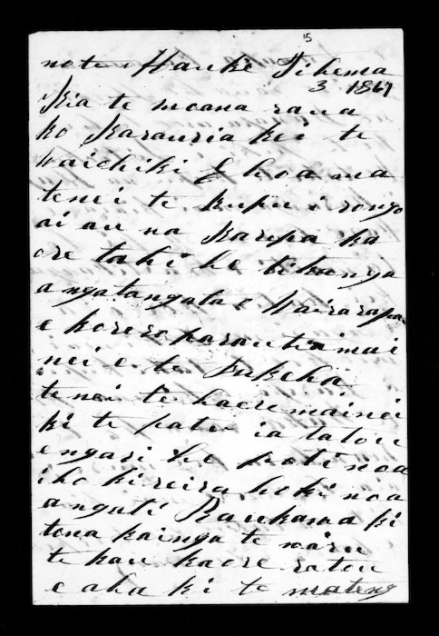 Letter from Ngaaruhe to Te Moana, Karauria
