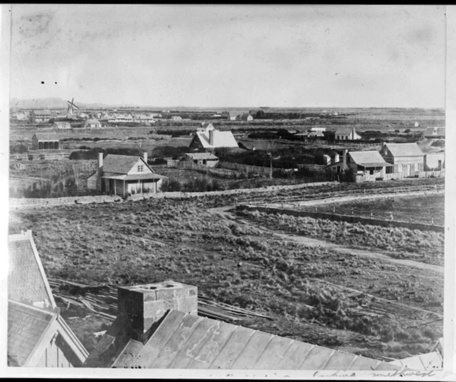 Barker, Alfred Charles (Dr), 1819-1873 : Christchurch from the Provincial Buildings