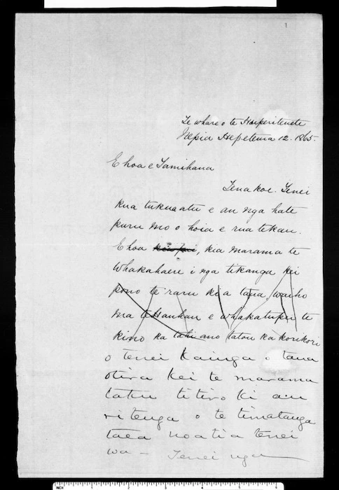 Letter from McLean to Tamihana