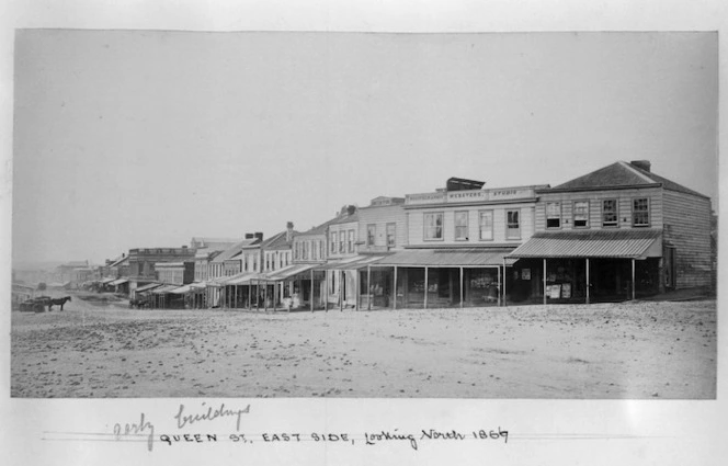 View of the east side of Queen Street, Auckland, looking north