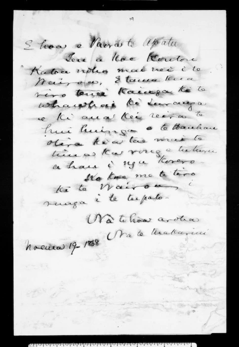Letter from McLean to Paora Apatu
